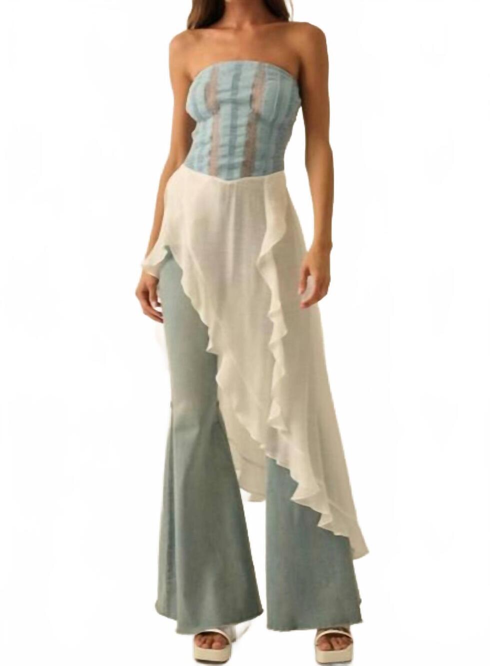 NEW PROMESA women's tencel denim maxi top in chambray